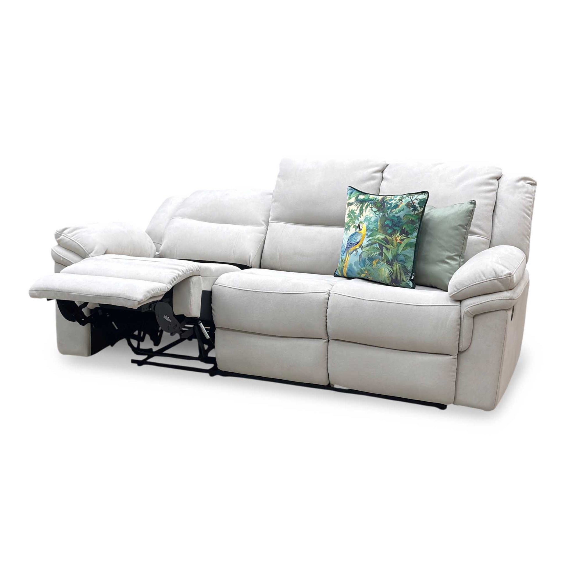 ‘Albion’ Charcoal Grey Chenille Fabric 3 Seater High Back Manual Recliner Sofa Very.com