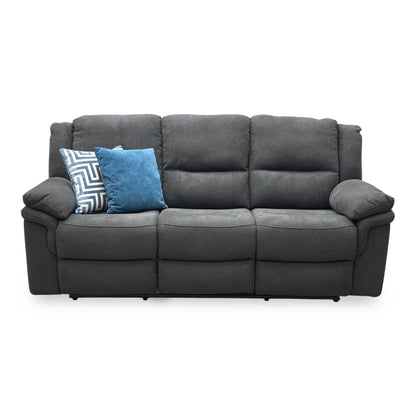 ‘Albion’ Charcoal Grey Chenille Fabric 3 Seater High Back Manual Recliner Sofa Very.com