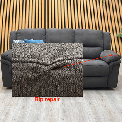 ‘Albion’ Charcoal Grey Chenille Fabric 3 Seater High Back Manual Recliner Sofa Very.com