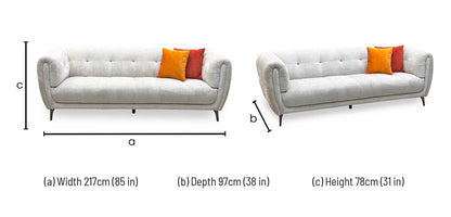 Ideal Home ‘Sienna' Hudson Mink 25120 Fabric 3 Seater Sofa Furniture Village