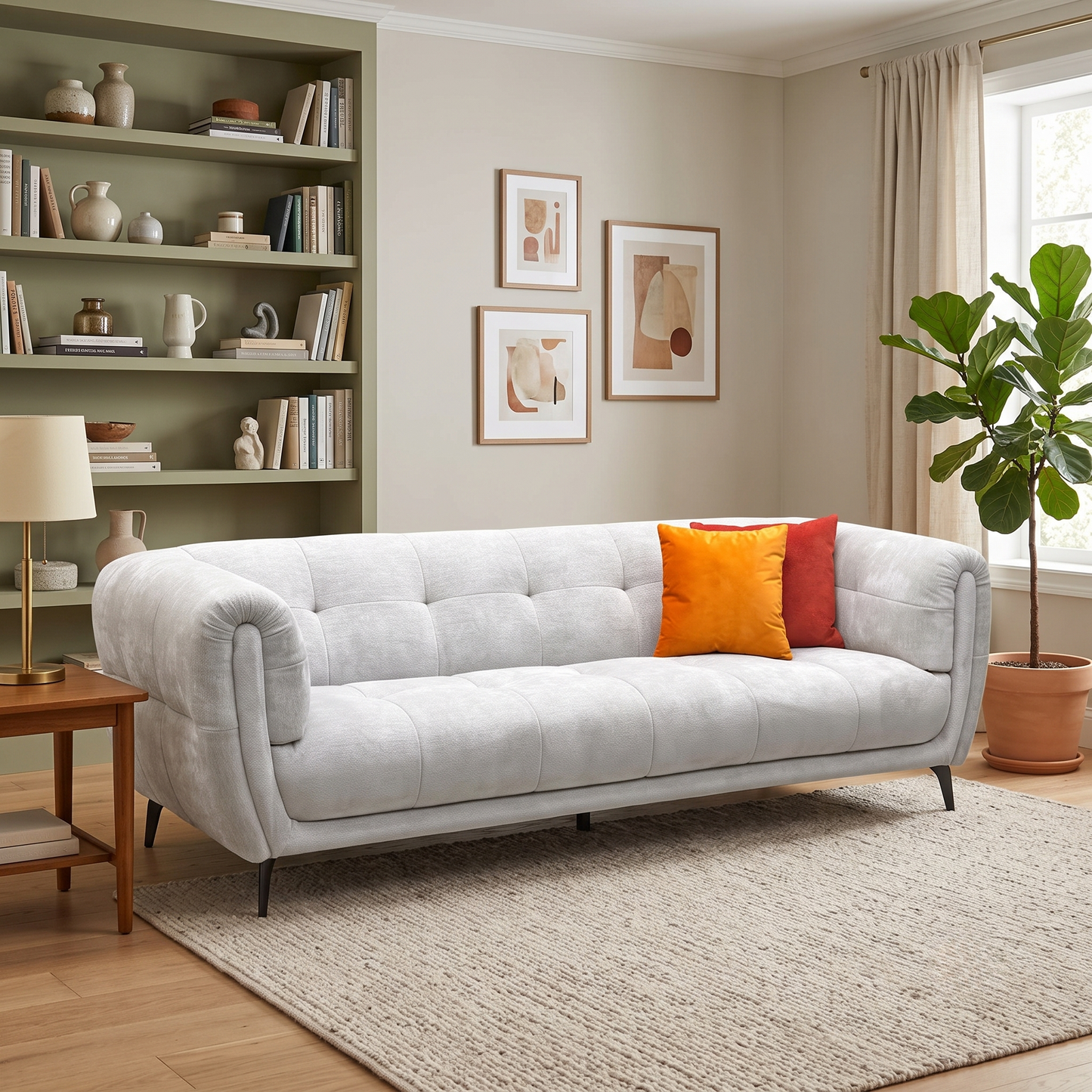 Ideal Home ‘Sienna' Hudson Mink 25120 Fabric 3 Seater Sofa Furniture Village