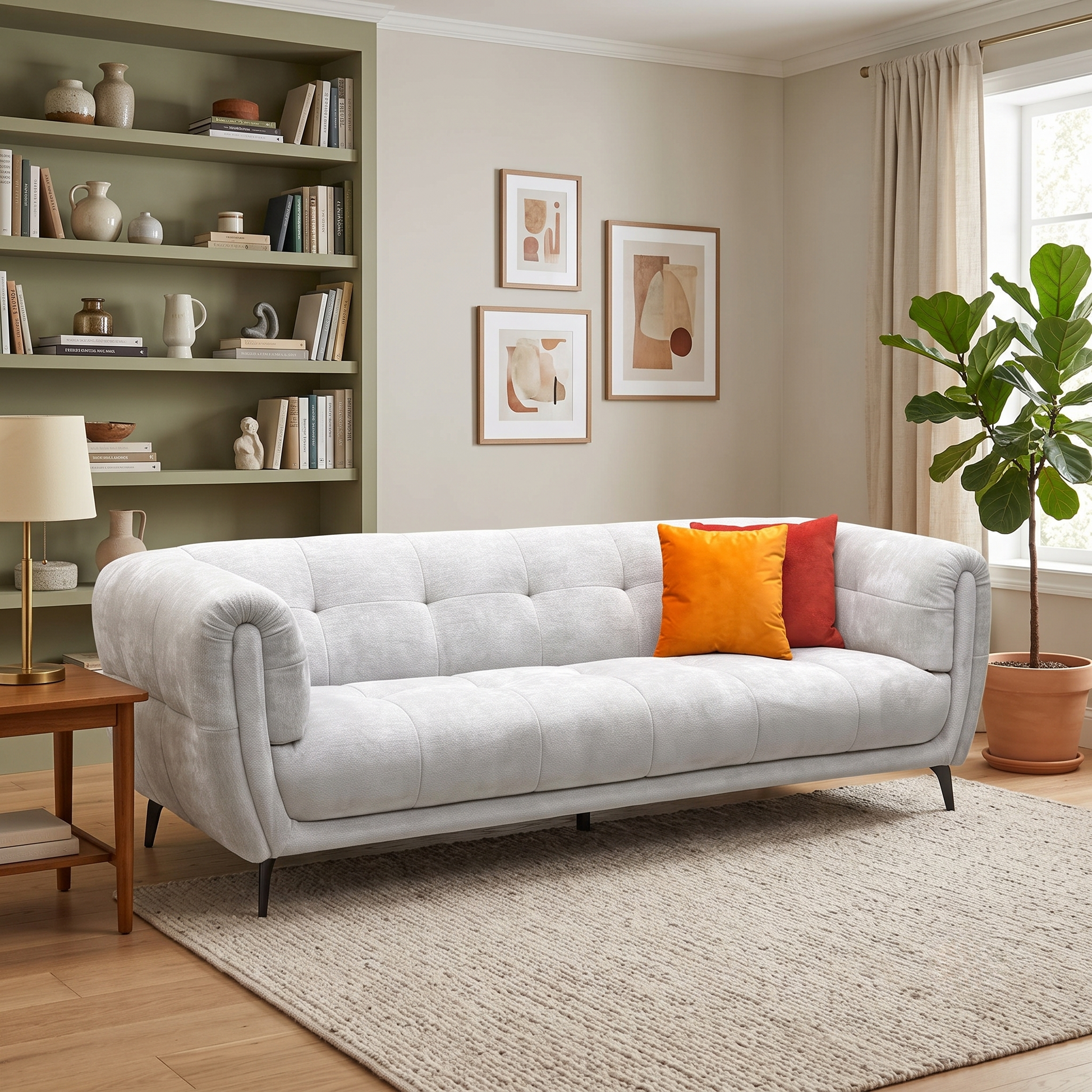 Ideal Home ‘Sienna' Hudson Mink 25120 Fabric 3 Seater Sofa Furniture Village