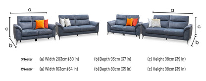 ‘Morgan’ Dexter Shadow Charcoal Grey Fabric 2 + 3 Seater Sofa Set - Power Recliner Sofa & Standard Sofa Furniture Village