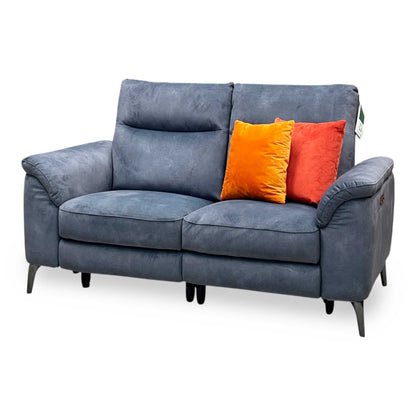 ‘Morgan’ Dexter Shadow Charcoal Grey Fabric 2 Seater Power Recliner Sofa Furniture Village