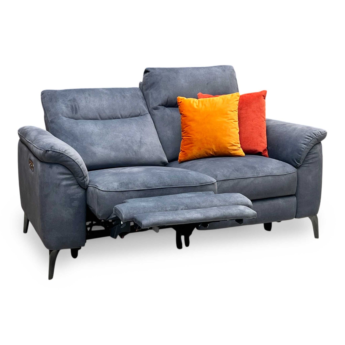 ‘Morgan’ Dexter Shadow Charcoal Grey Fabric 2 Seater Power Recliner Sofa Furniture Village