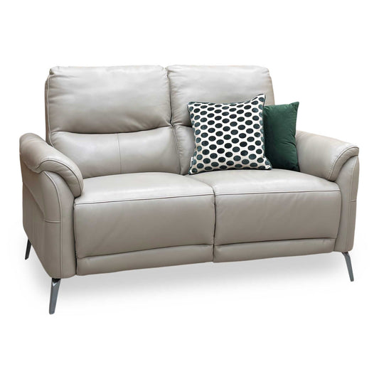 ‘Daytona' Cat-40_08 Oyster Leather 2 Seater Sofa Furniture Village