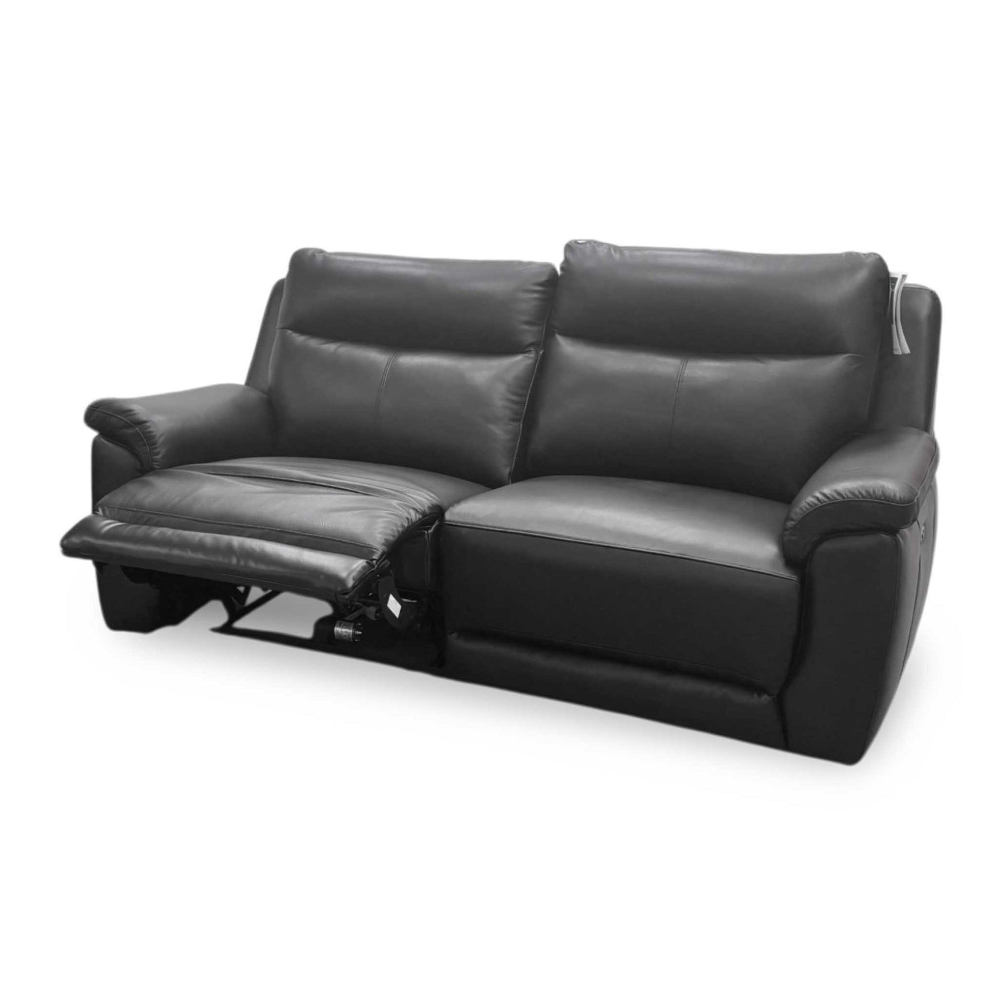‘Bobby’ Black Leather 3 Seater Power Recliner Sofa Direct From Manufacturer
