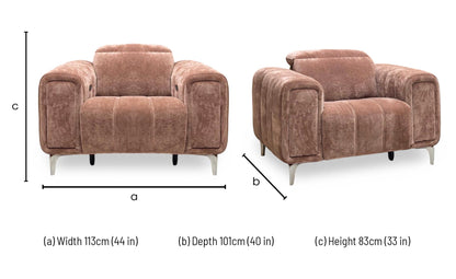‘Elphaba’ Manhattan Burnt Sienna Orange Fabric Recliner Chair with Storage Arms Furniture Village