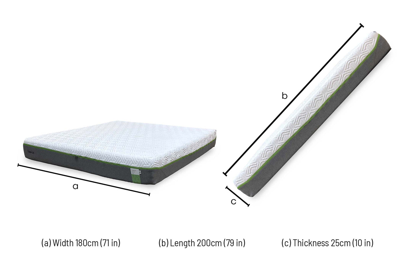 TEMPUR Hybrid Elite Medium Firm Tension Hypoallergenic Memory Foam Mattress - Super King