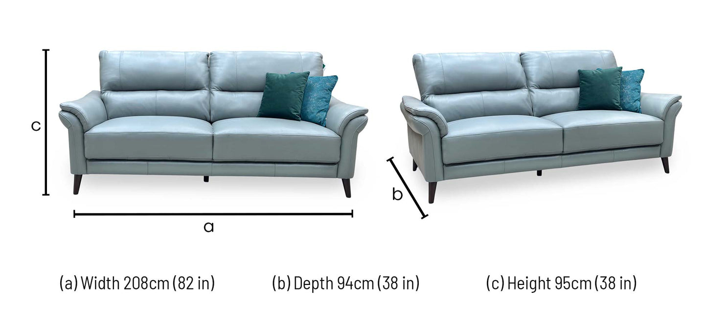 ‘Winner’ Montana Cat-60_33 Granite Leather 3 Seater Sofa Furniture Village