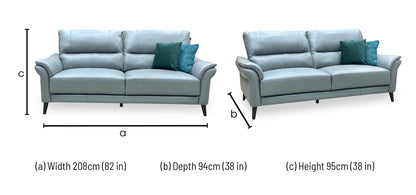 ‘Winner’ Montana Cat-60_33 Granite Leather 3 Seater Sofa Furniture Village