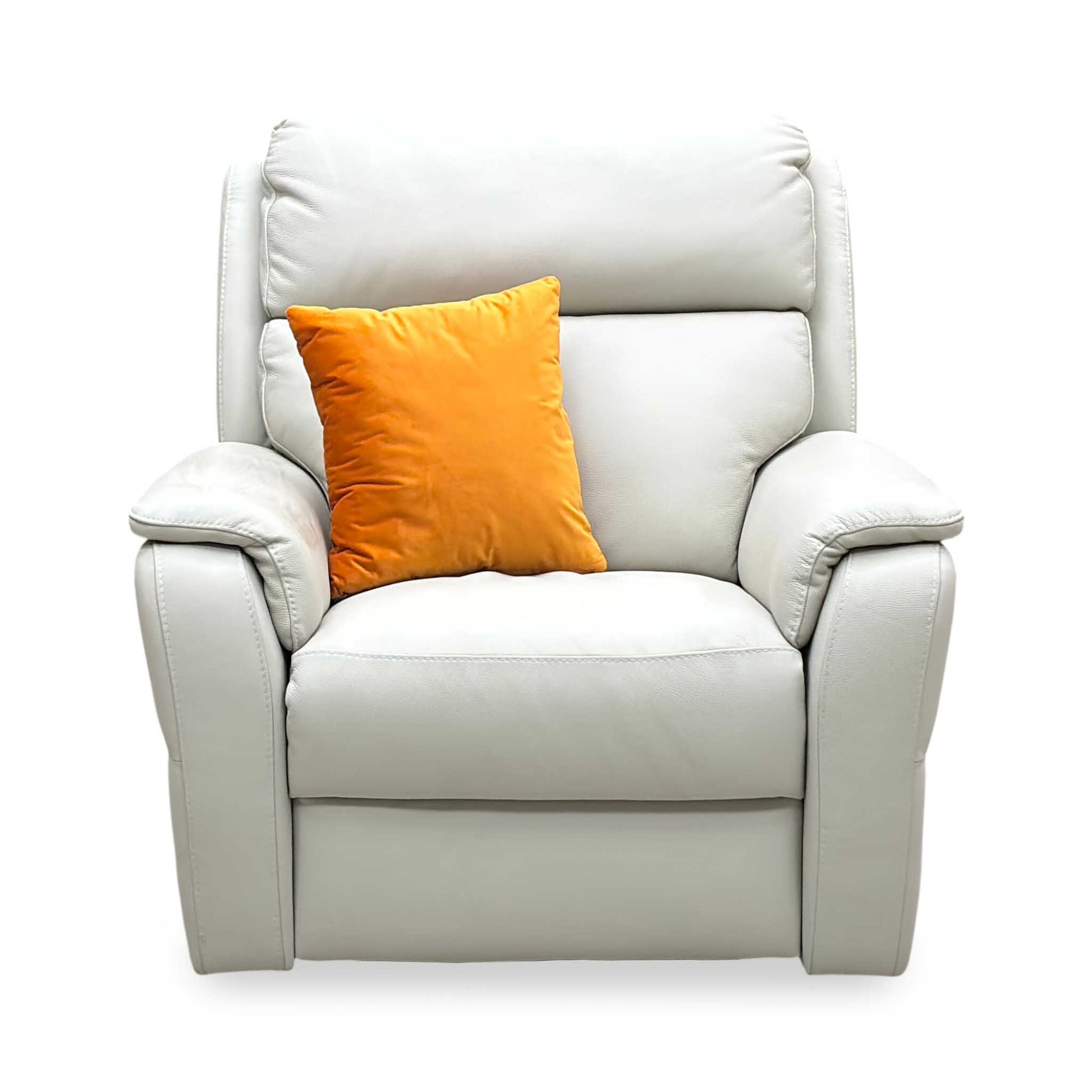 Nicoletti ‘Vito’ Torello Ice 371 Leather Power Recliner Chair with Power Headrest and Power Lumbar Furniture Village