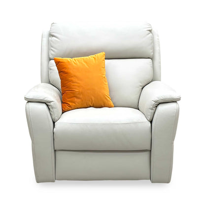 Nicoletti ‘Vito’ Torello Ice 371 Leather Power Recliner Chair with Power Headrest and Power Lumbar Furniture Village