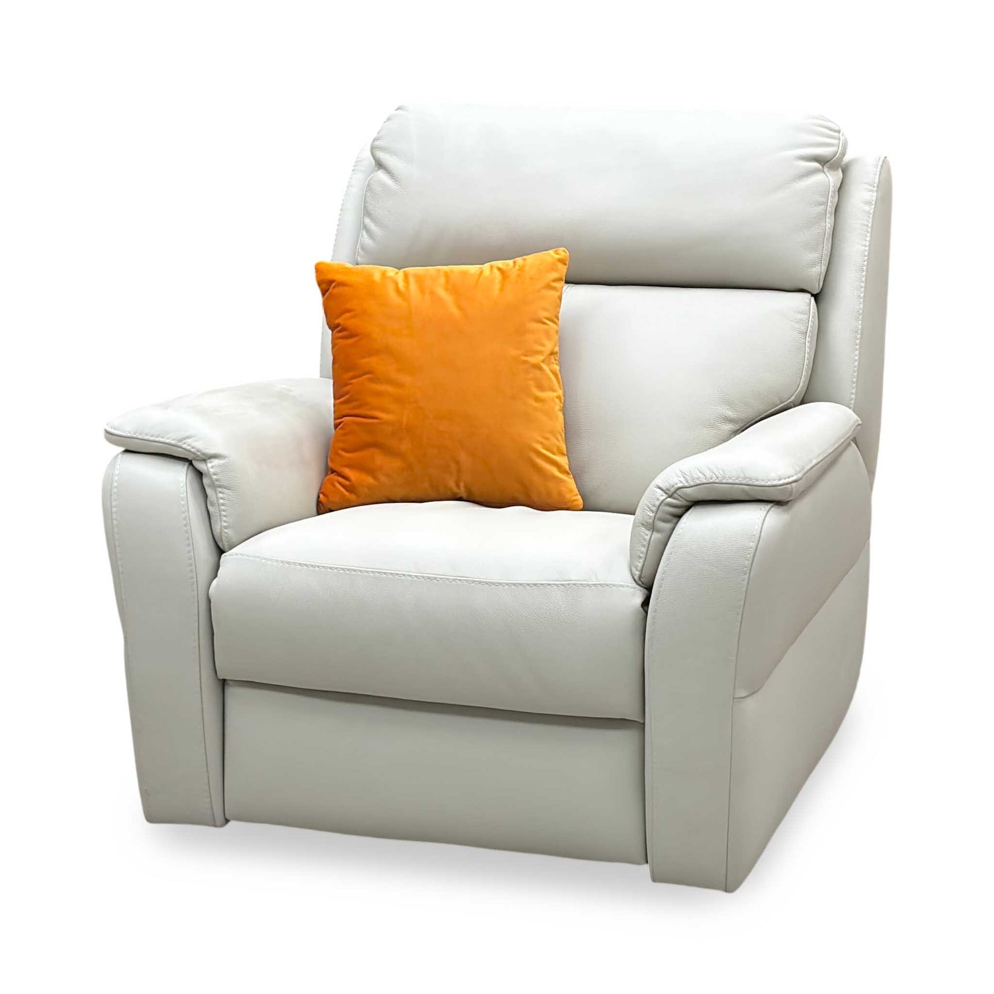 Nicoletti ‘Vito’ Torello Ice 371 Leather Power Recliner Chair with Power Headrest and Power Lumbar Furniture Village