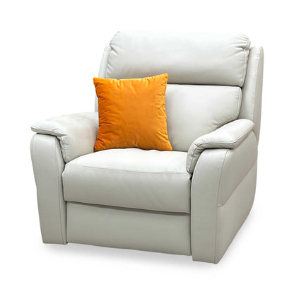 Nicoletti ‘Vito’ Torello Ice 371 Leather Power Recliner Chair with Power Headrest and Power Lumbar Furniture Village