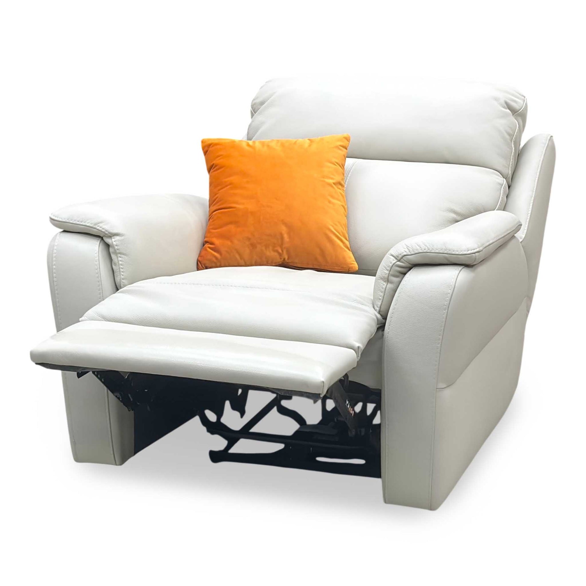 Nicoletti ‘Vito’ Torello Ice 371 Leather Power Recliner Chair with Power Headrest and Power Lumbar Furniture Village