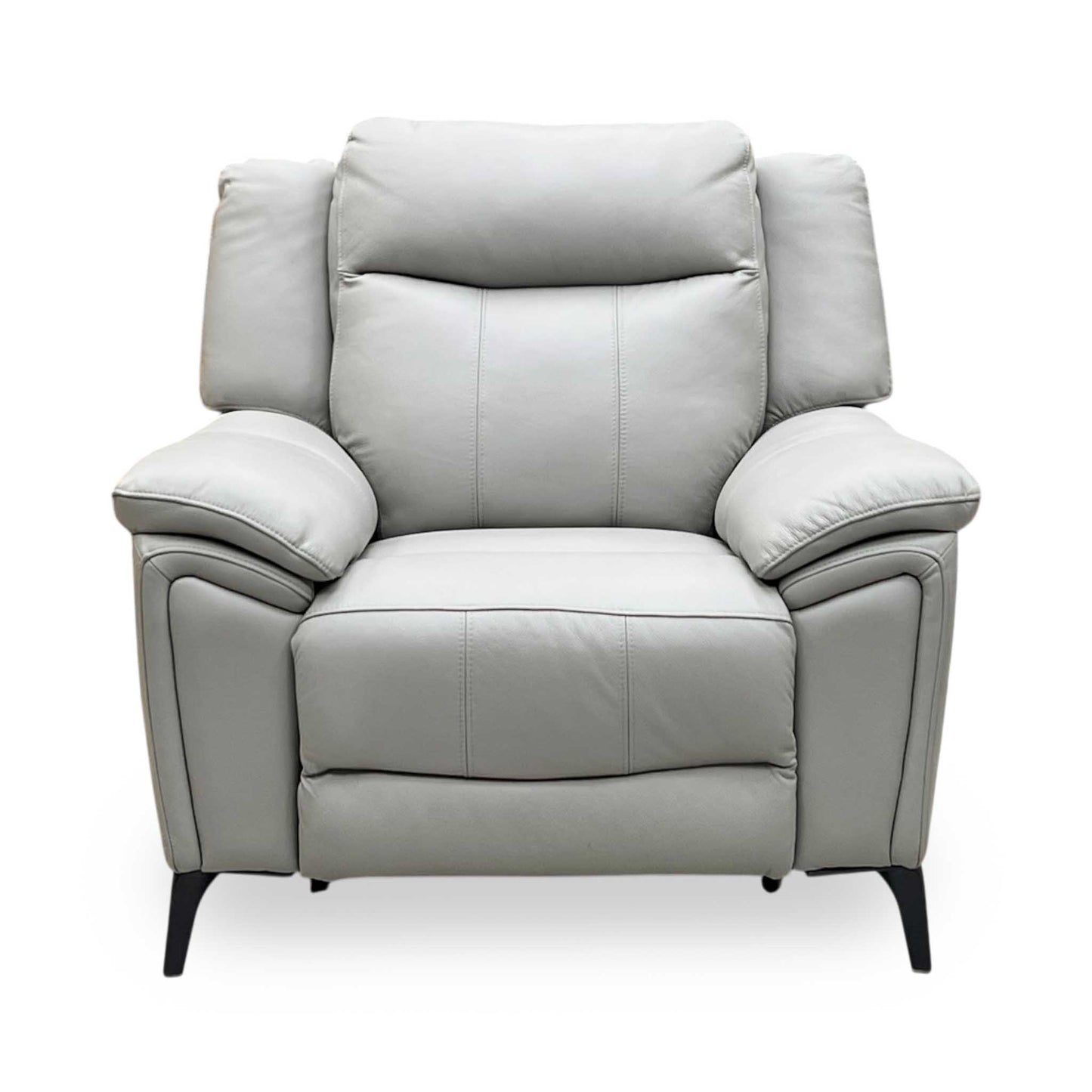 ‘Panache’ Lead Grey Cat-60_23 Leather Power Recliner Chair with Power Headrest and Heated Seat Furniture Village