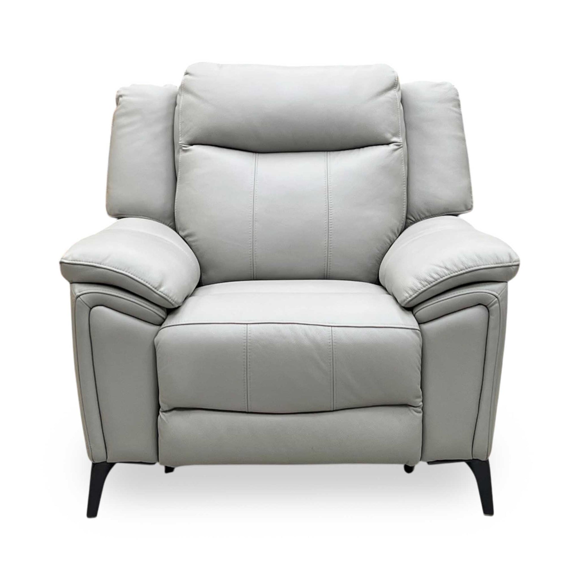 ‘Panache’ Lead Grey Cat-60_23 Leather Power Recliner Chair with Power Headrest and Heated Seat Furniture Village