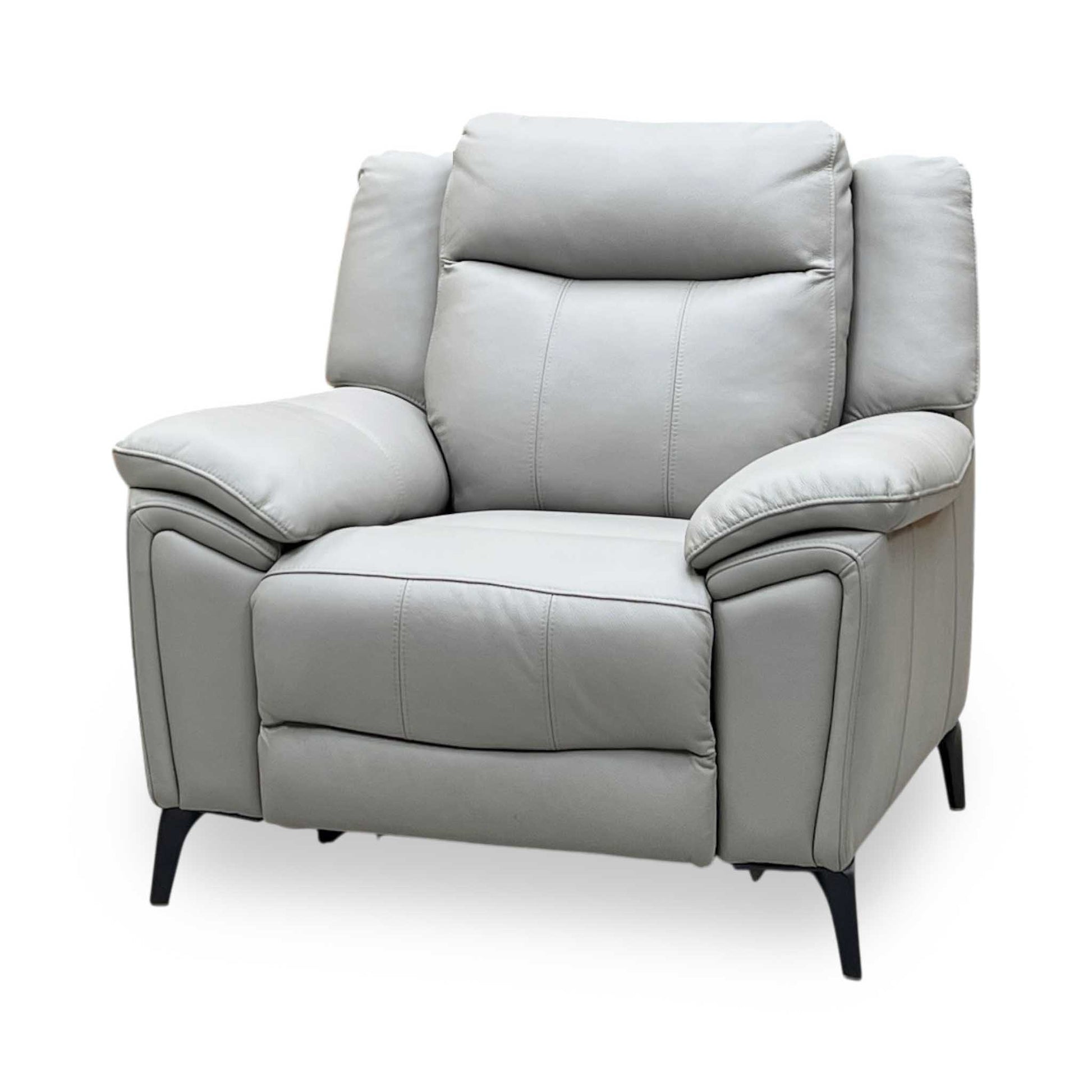 ‘Panache’ Lead Grey Cat-60_23 Leather Power Recliner Chair with Power Headrest and Heated Seat Furniture Village
