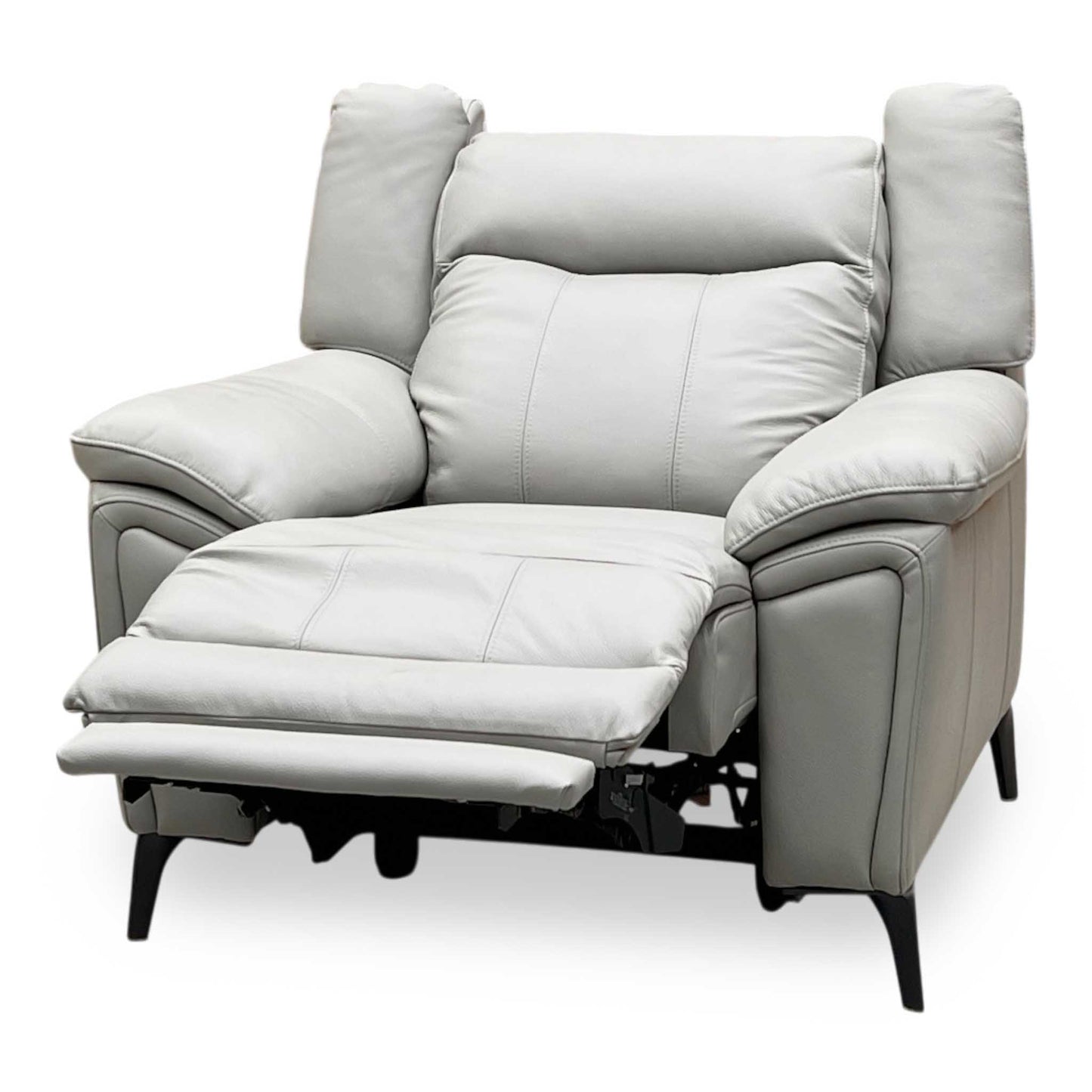 ‘Panache’ Lead Grey Cat-60_23 Leather Power Recliner Chair with Power Headrest and Heated Seat Furniture Village