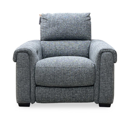 ‘Nixon’ Gun Metal Grey Fabric Power Recliner Chair Furniture Village
