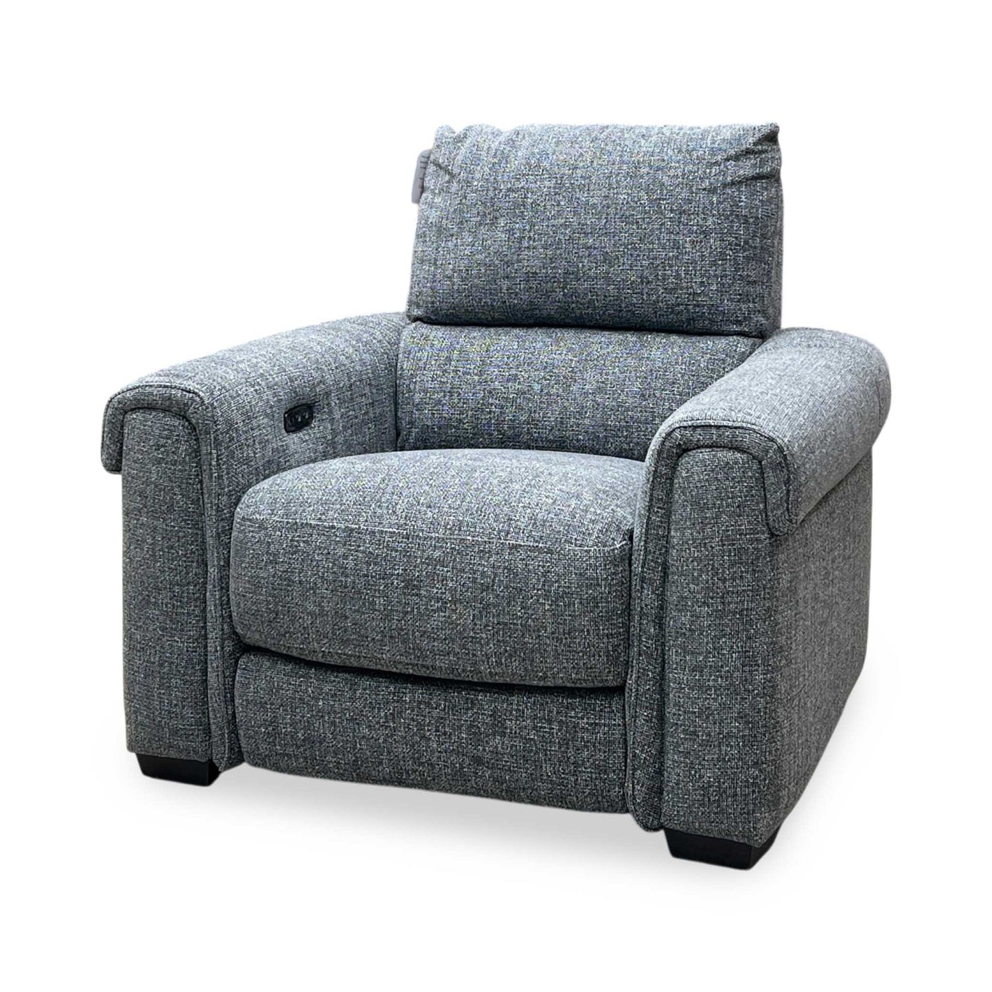 ‘Nixon’ Gun Metal Grey Fabric Power Recliner Chair Furniture Village