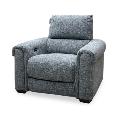 ‘Nixon’ Gun Metal Grey Fabric Power Recliner Chair Furniture Village