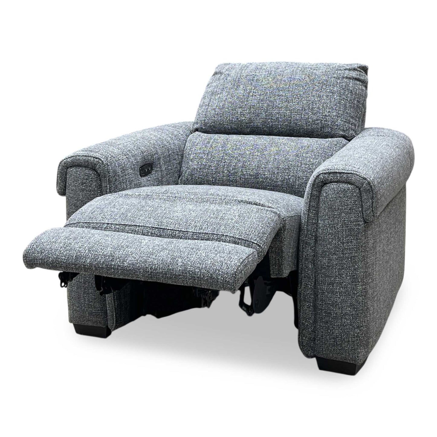 ‘Nixon’ Gun Metal Grey Fabric Power Recliner Chair Furniture Village