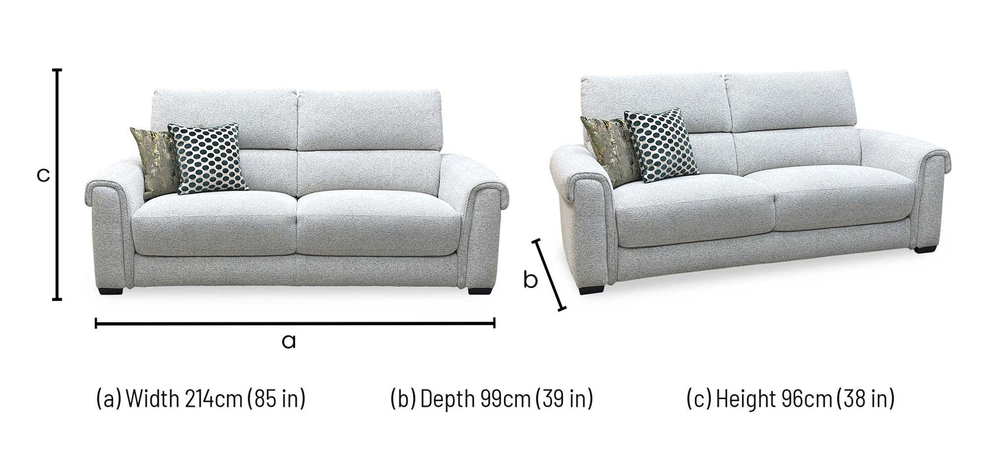 ‘Nixon’ Fab-Mil-R104 Oyster Fabric 3 Seater Sofa Furniture Village