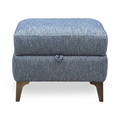‘Moderna' Blr Marine Blue Sw Fabric Storage Footstool Furniture Village
