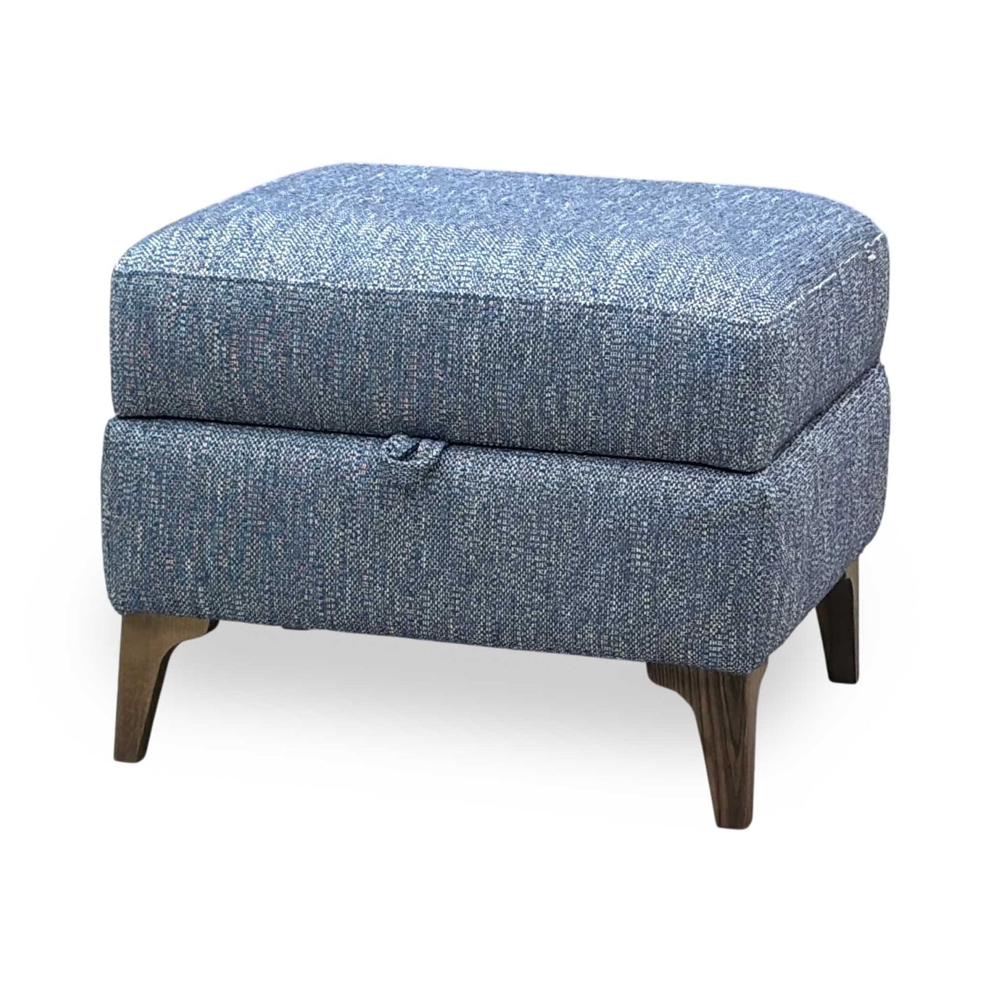 ‘Moderna' Blr Marine Blue Sw Fabric Storage Footstool Furniture Village