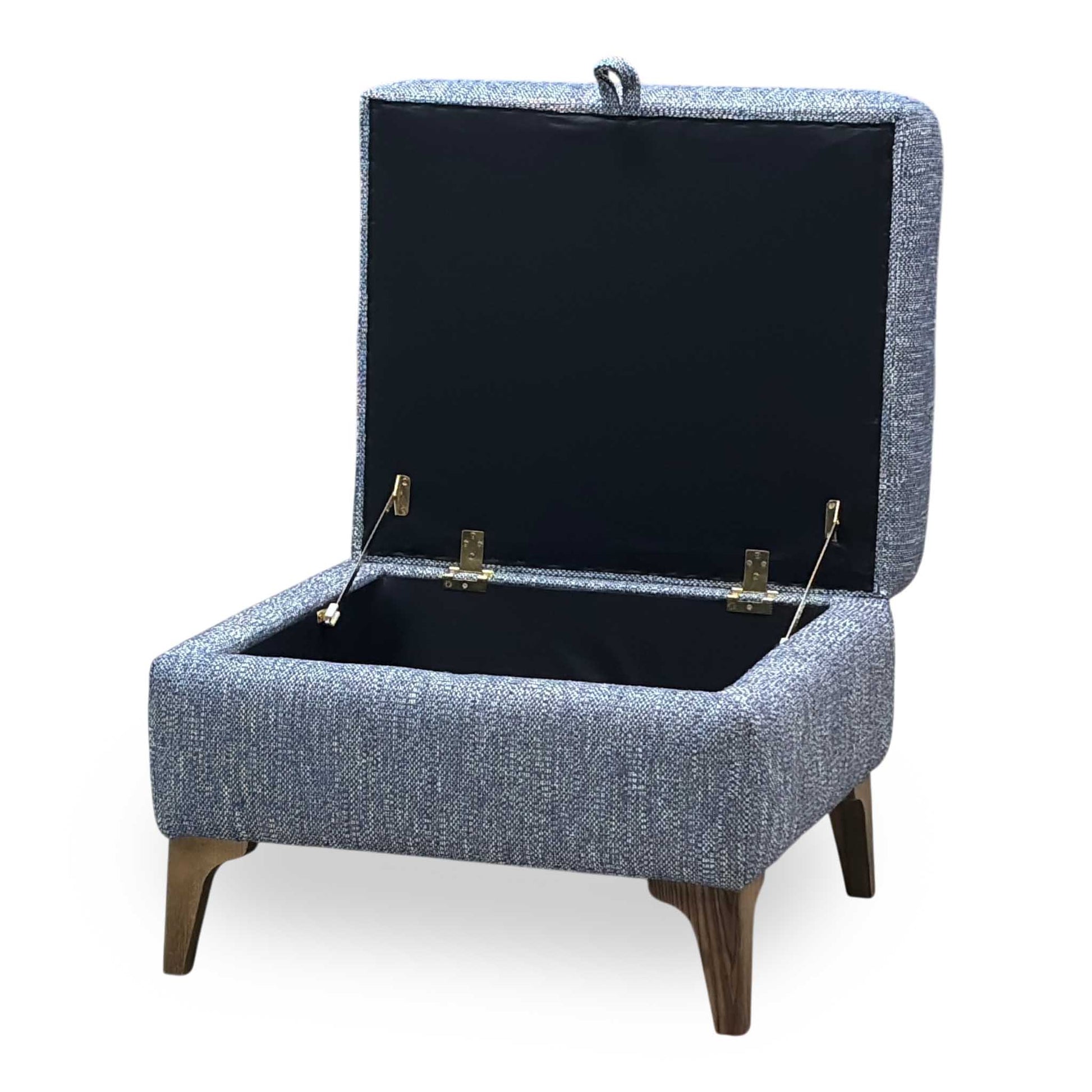 ‘Moderna' Blr Marine Blue Sw Fabric Storage Footstool Furniture Village