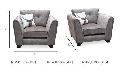‘Mariah’ Dapple Chocolate-Tri No Insert Fabric Classic Back Armchair (Ariana) Furniture Village