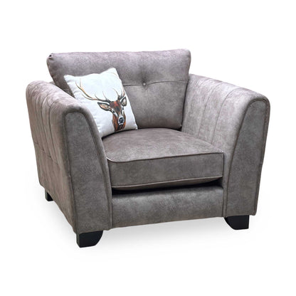 ‘Mariah’ Dapple Chocolate-Tri No Insert Fabric Classic Back Armchair (Ariana) Furniture Village