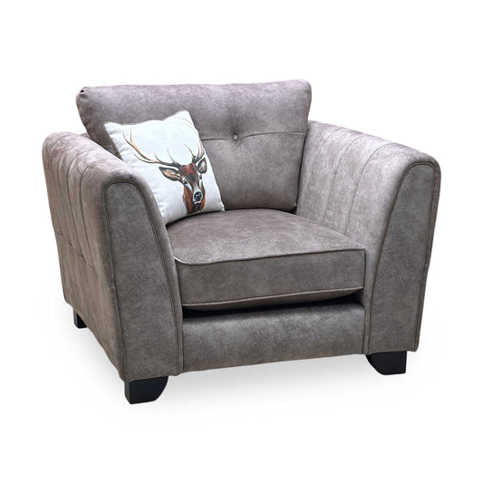 ‘Mariah’ Dapple Chocolate-Tri No Insert Fabric Classic Back Armchair (Ariana) Furniture Village