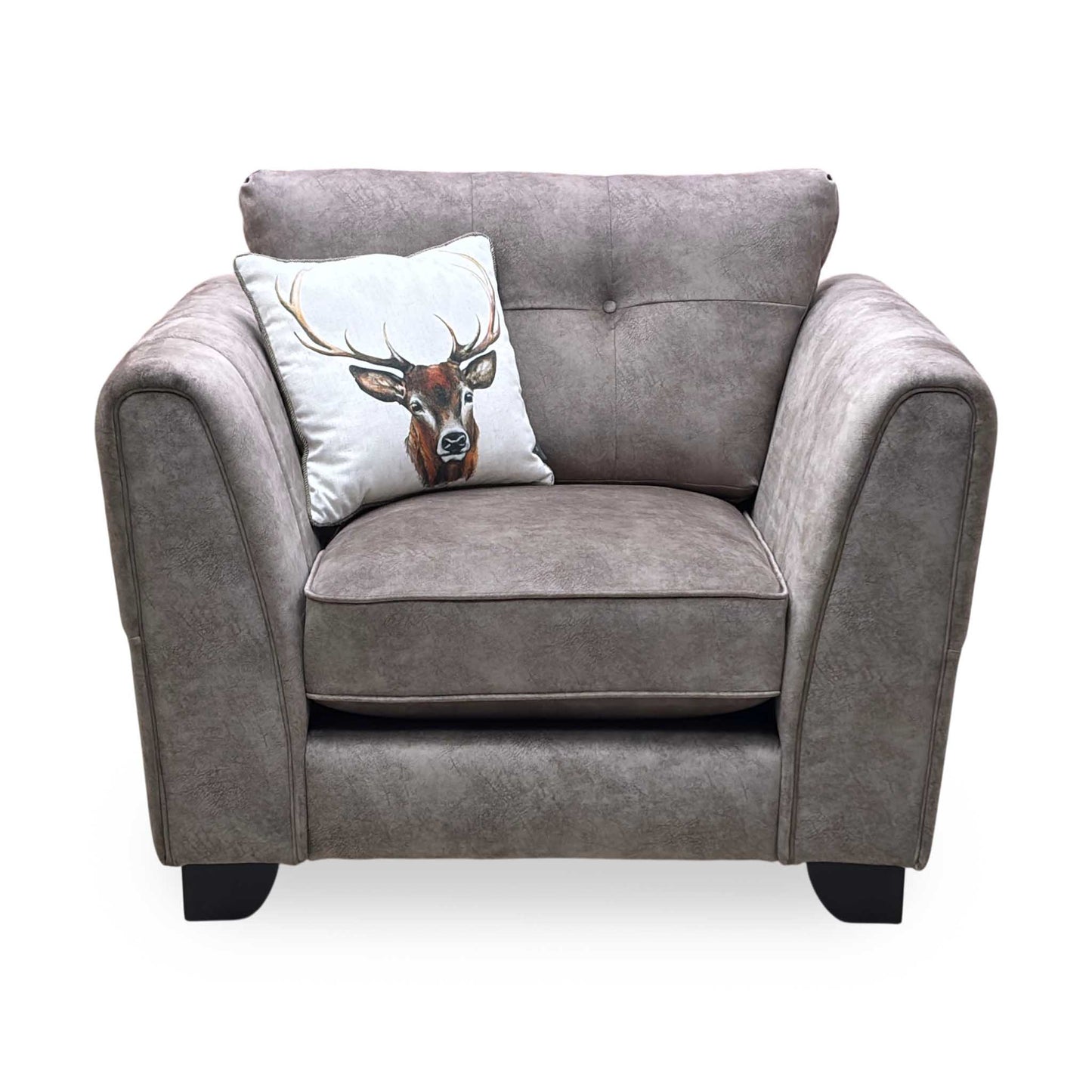 ‘Mariah’ Dapple Chocolate-Tri No Insert Fabric Classic Back Armchair (Ariana) Furniture Village