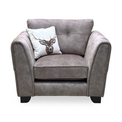 ‘Mariah’ Dapple Chocolate-Tri No Insert Fabric Classic Back Armchair (Ariana) Furniture Village