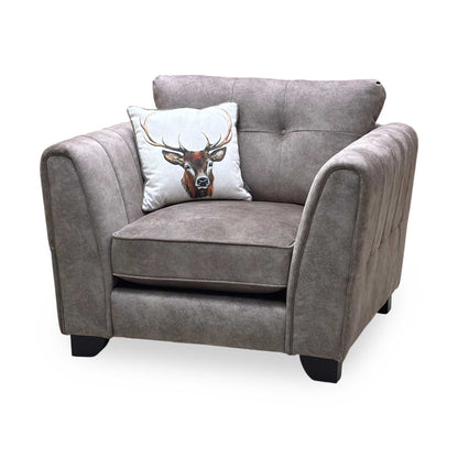 ‘Mariah’ Dapple Chocolate-Tri No Insert Fabric Classic Back Armchair (Ariana) Furniture Village