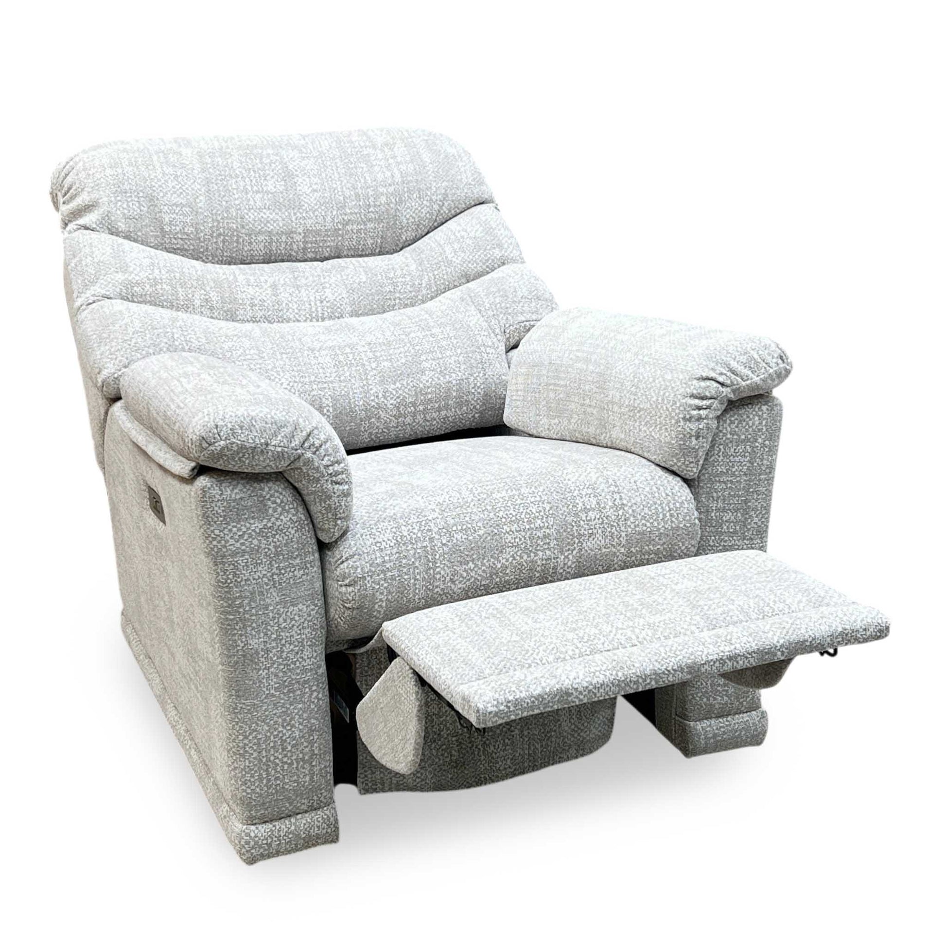 G Plan ‘Malvern’ B045 Aerial Horizon Grey Fabric Power Recliner Armchair Furniture Village