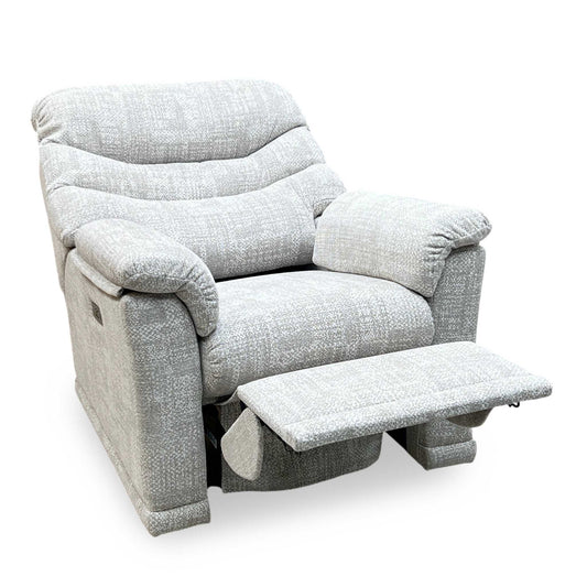 G Plan ‘Malvern’ B045 Aerial Horizon Grey Fabric Power Recliner Armchair Furniture Village