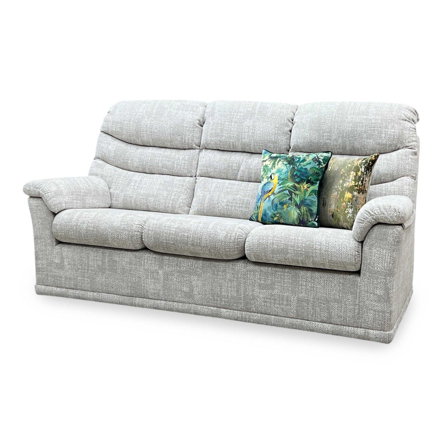 G Plan 'Malvern' B045 Aerial Horizon Grey Fabric 3 Cushion 3 Seater Sofa Furniture Village
