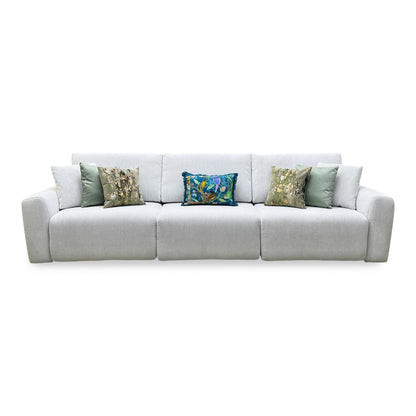 Ideal Home ‘Gemini’ Fab-Crn-R104 Mist Ivory Fabric 3 Seater Power Glider Sofa Furniture Village