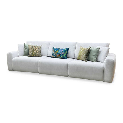 Ideal Home ‘Gemini’ Fab-Crn-R104 Mist Ivory Fabric 3 Seater Power Glider Sofa Furniture Village