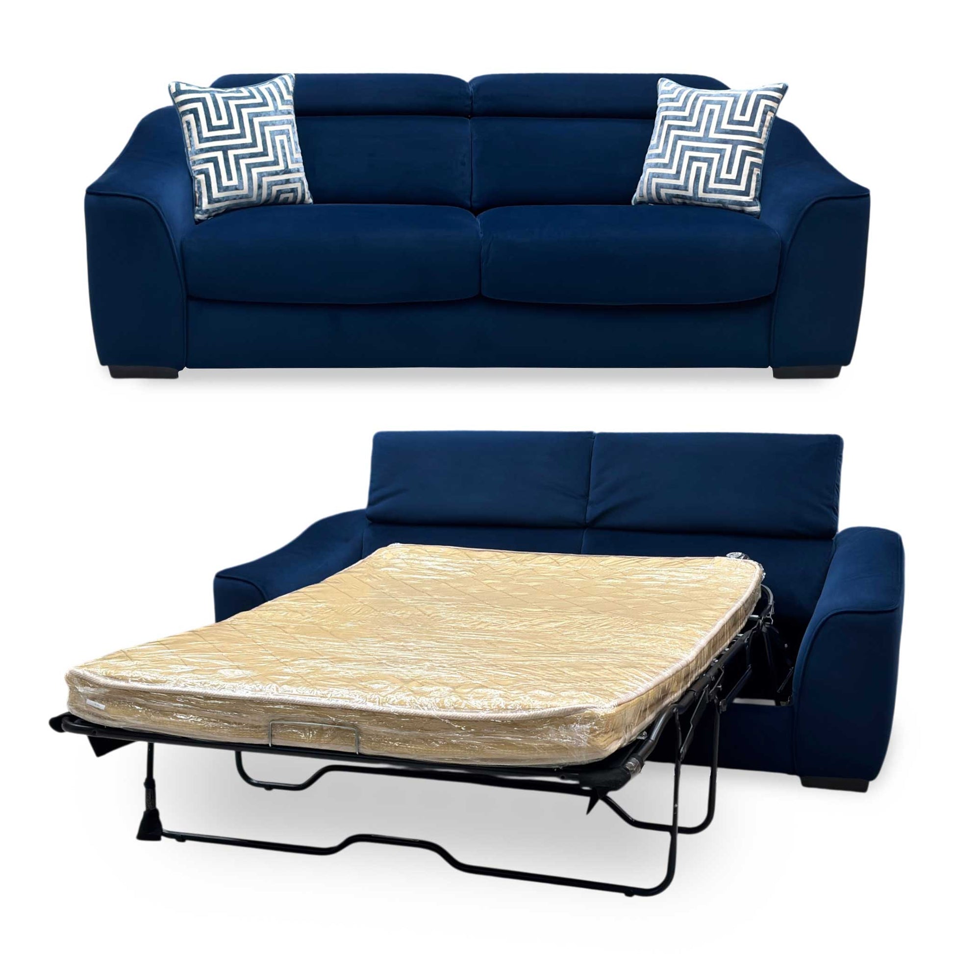 ‘Elixir’ Royal Blue Fabric 3 Seater Sofa Bed Furniture Village