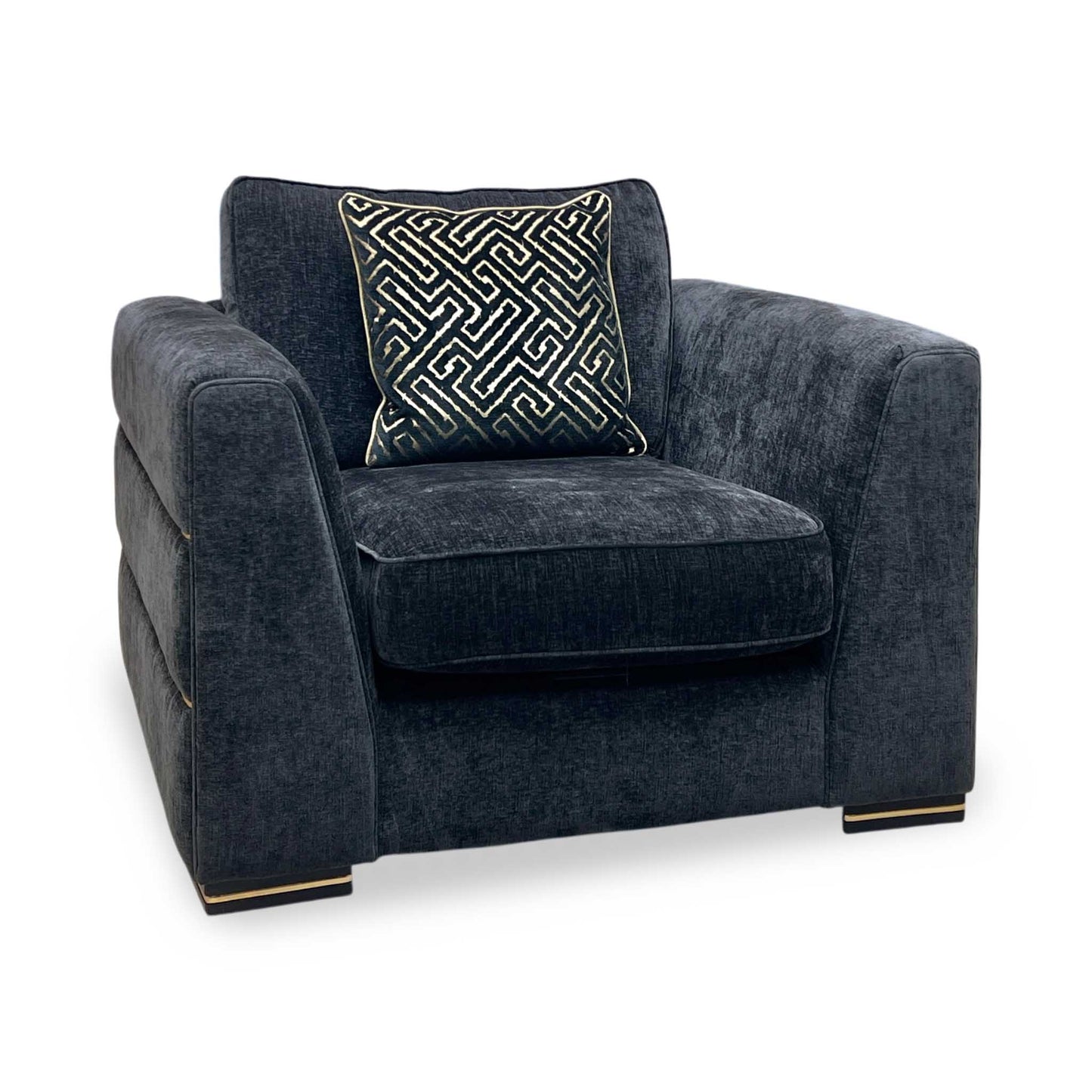‘Bellissimo’ Mirage Black - Gold Cp Fabric Chair Furniture Village