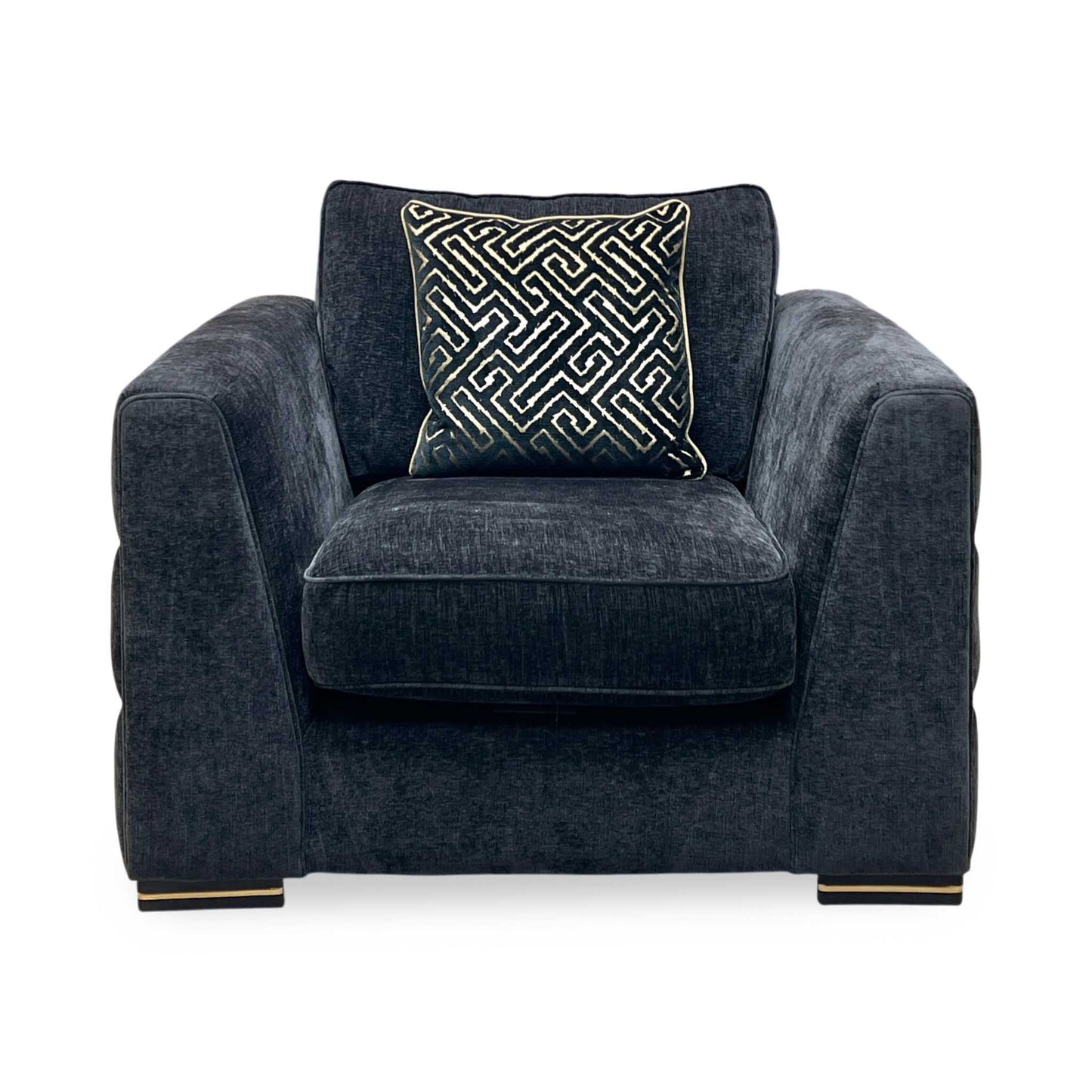‘Bellissimo’ Mirage Black - Gold Cp Fabric Chair Furniture Village