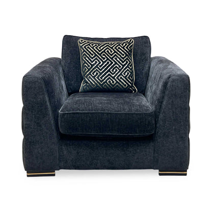‘Bellissimo’ Mirage Black - Gold Cp Fabric Chair Furniture Village