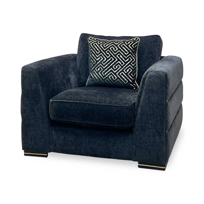‘Bellissimo’ Mirage Black - Gold Cp Fabric Chair Furniture Village