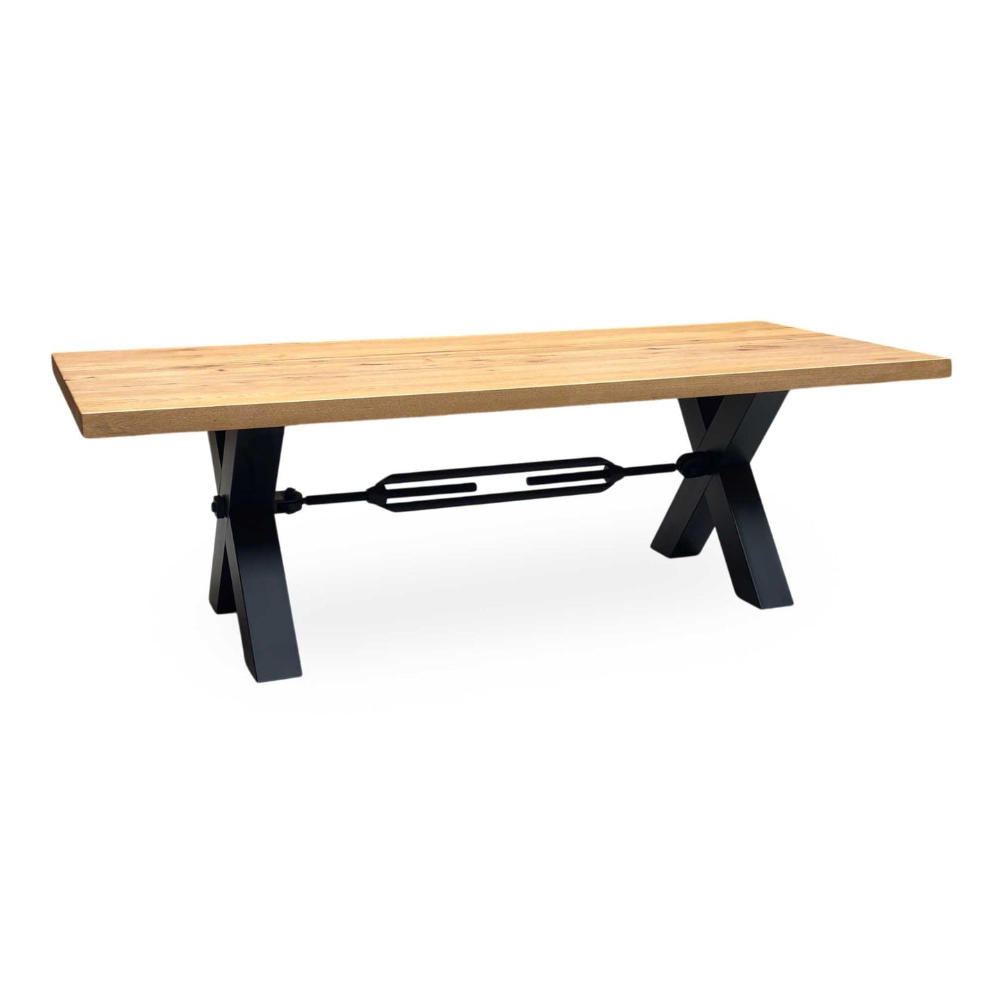 Bodahl ‘Terra’ 1 Oil Solid Oak Straight Top 240cm Dining Table with Tension Bolt X-Leg Furniture Village