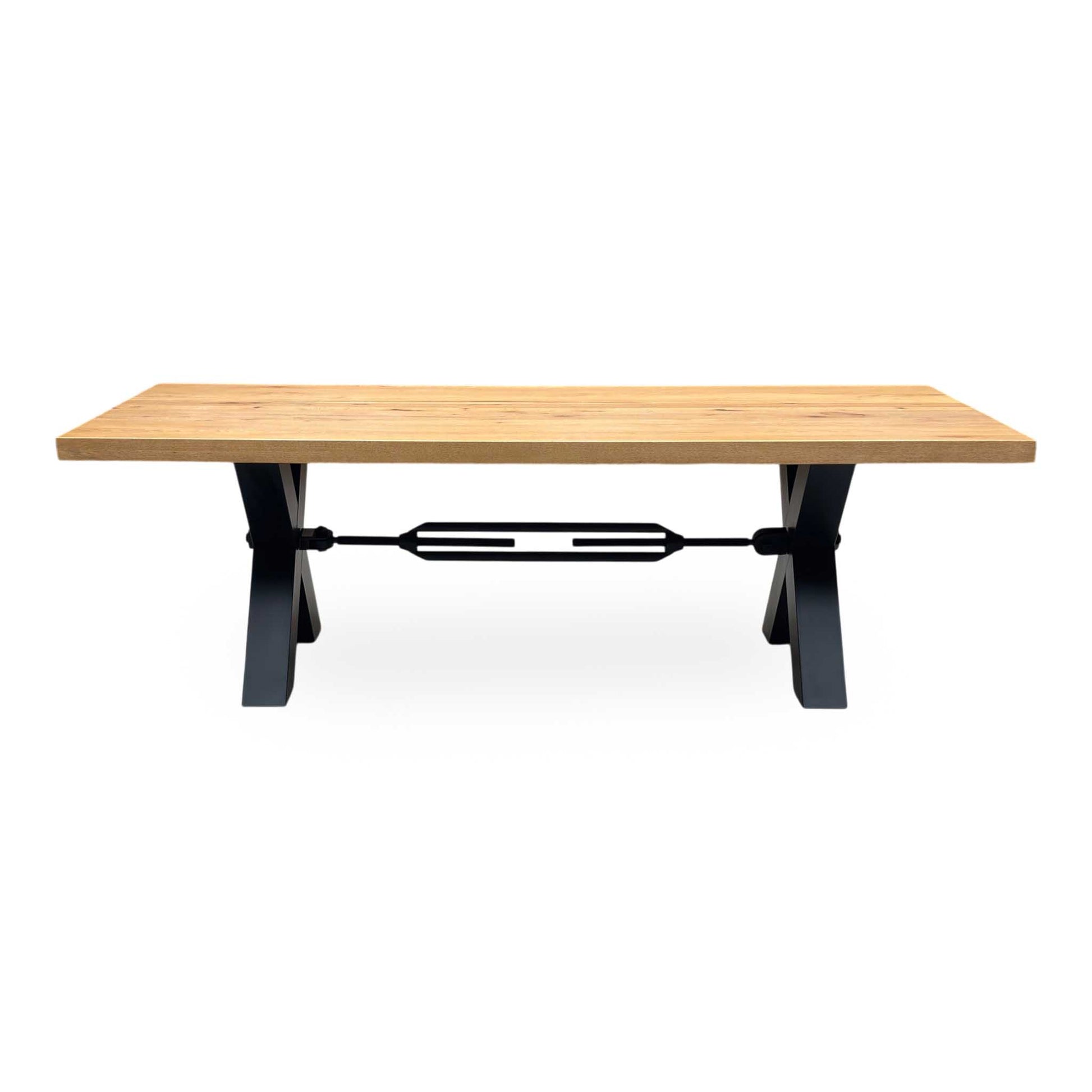 Bodahl ‘Terra’ 1 Oil Solid Oak Straight Top 240cm Dining Table with Tension Bolt X-Leg Furniture Village